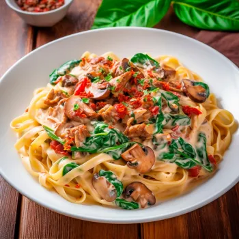 Imagen de Pasta con espinaca y tomate